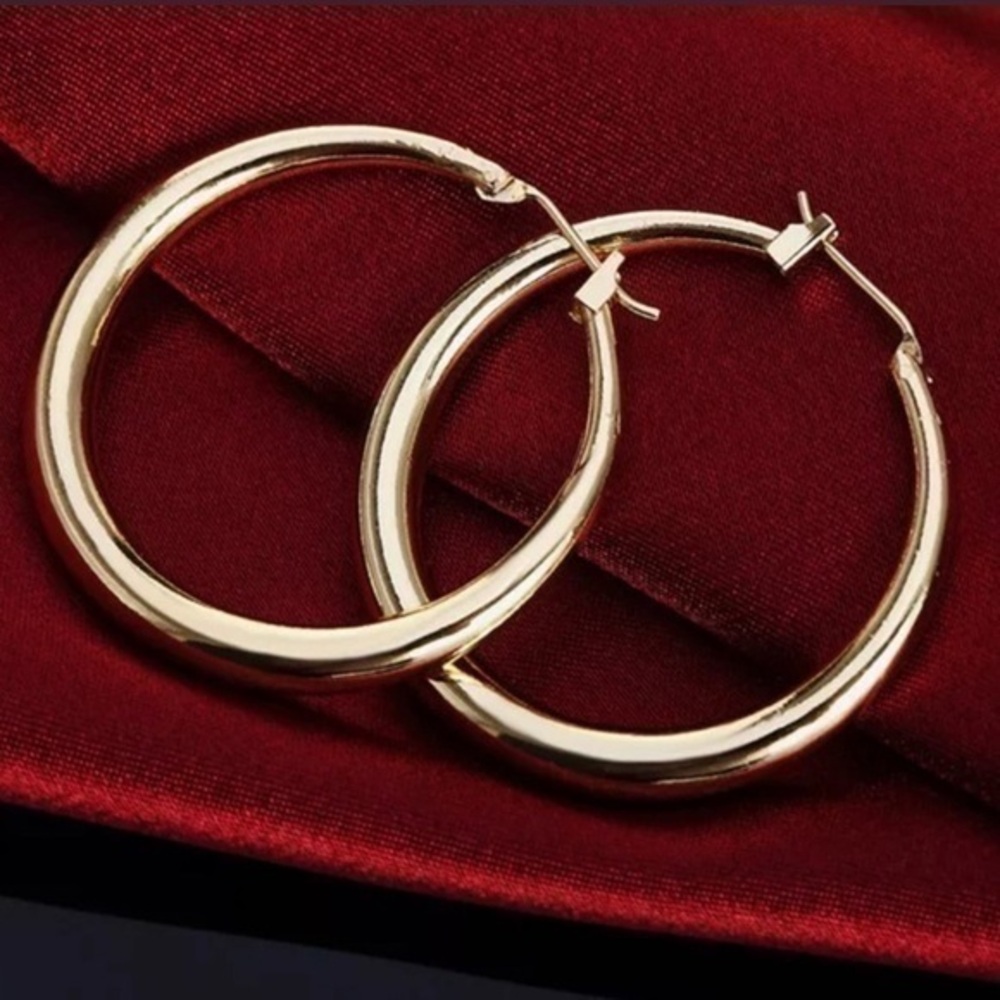 18k Gold Large Hoop Earrings